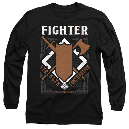 Dungeons And Dragons Fighter Mens Long Sleeve Shirt Black