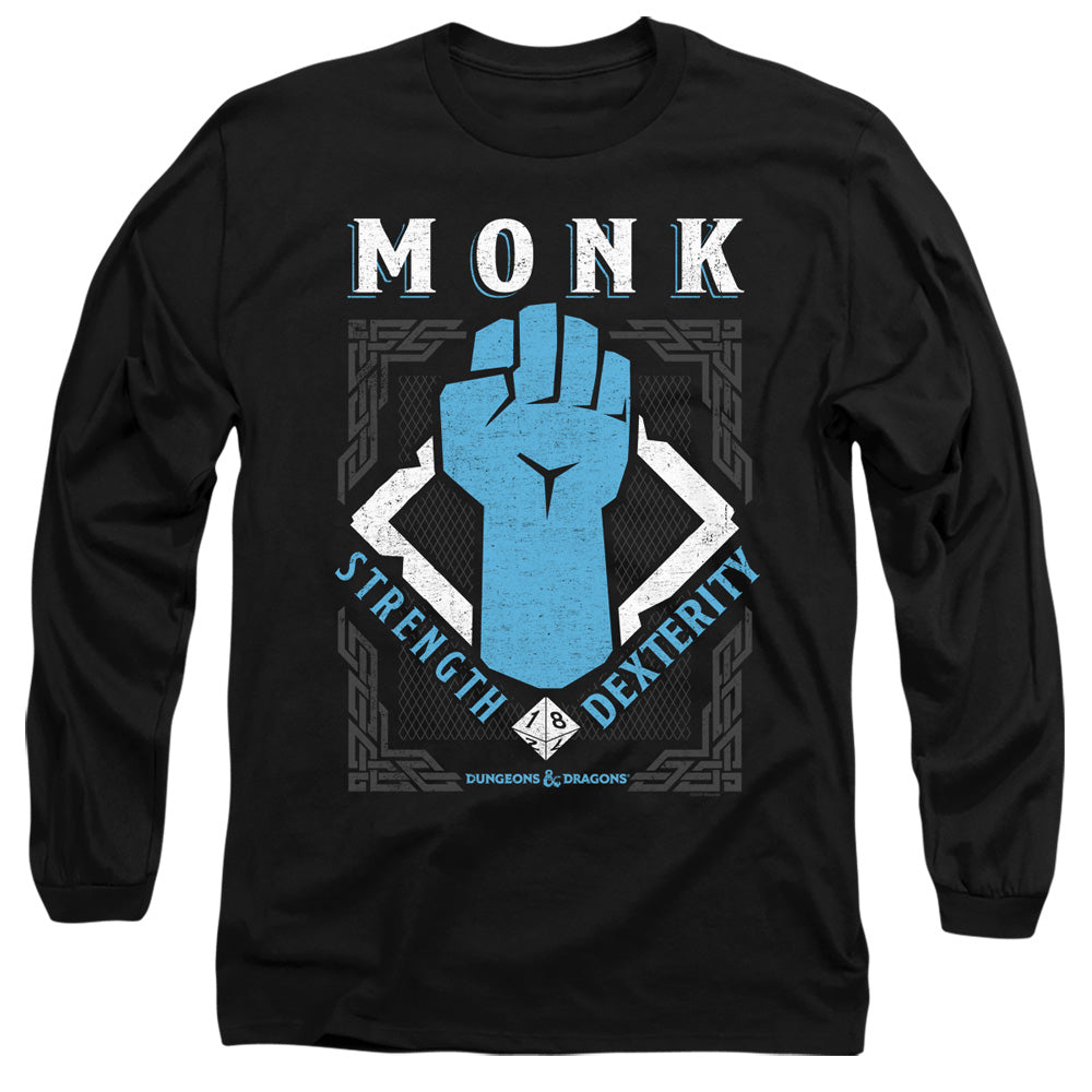 Dungeons And Dragons Monk Mens Long Sleeve Shirt Black