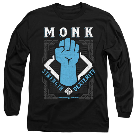 Dungeons And Dragons Monk Mens Long Sleeve Shirt Black