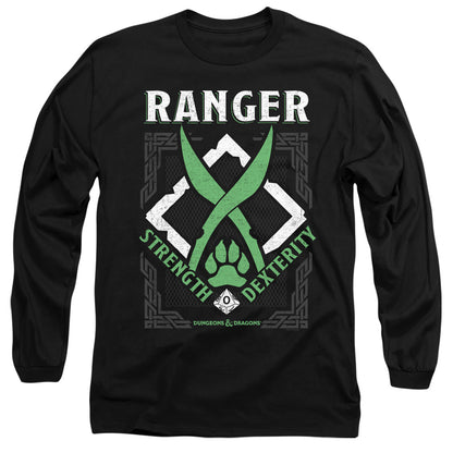 Dungeons And Dragons Ranger Mens Long Sleeve Shirt Black Officially Licensed