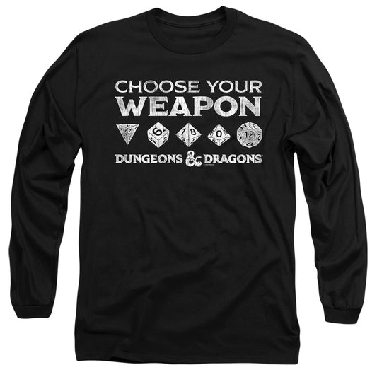 Dungeons And Dragons Choose Your Weapon Mens Long Sleeve Shirt Black