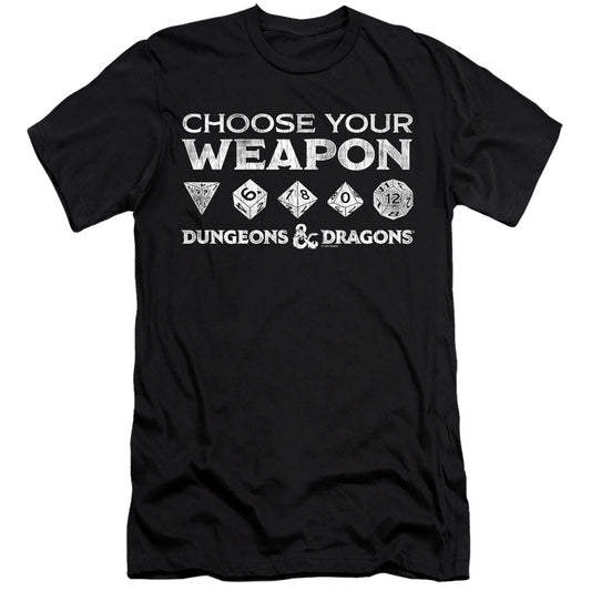 Dungeons And Dragons Choose Your Weapon Hbo Premium Bella Canvas Slim Fit Mens T Shirt Black