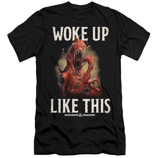 Dungeons And Dragons Woke Like This Hbo Premium Bella Canvas Slim Fit Mens T Shirt Black