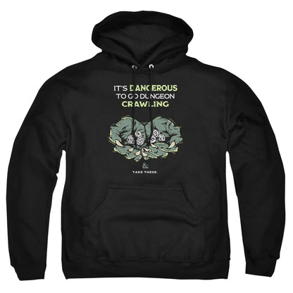 Dungeons And Dragons Dangerous To Go Alone Mens Hoodie Black Officially Licensed