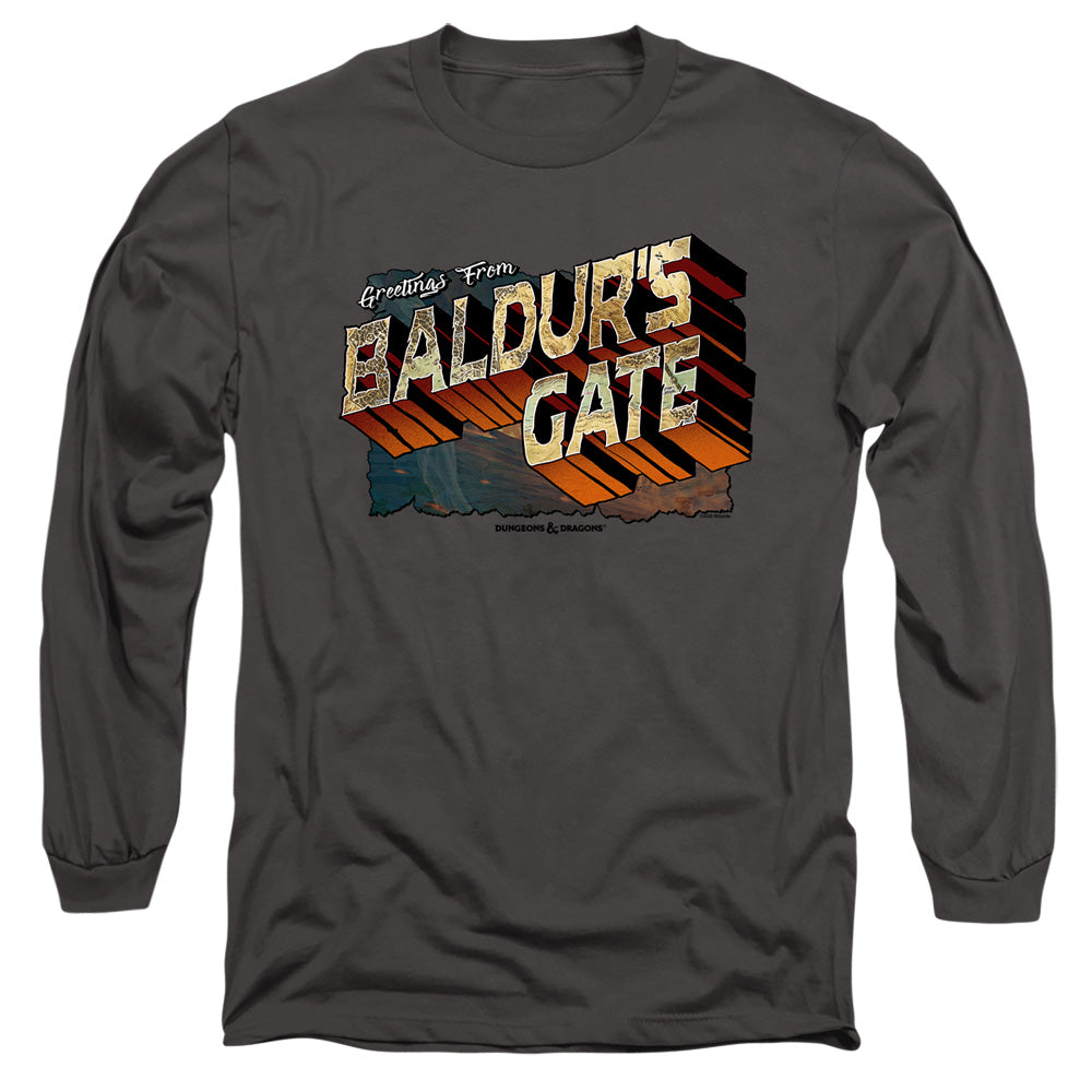 Dungeons And Dragons Baldurs Gate Mens Long Sleeve Shirt Charcoal