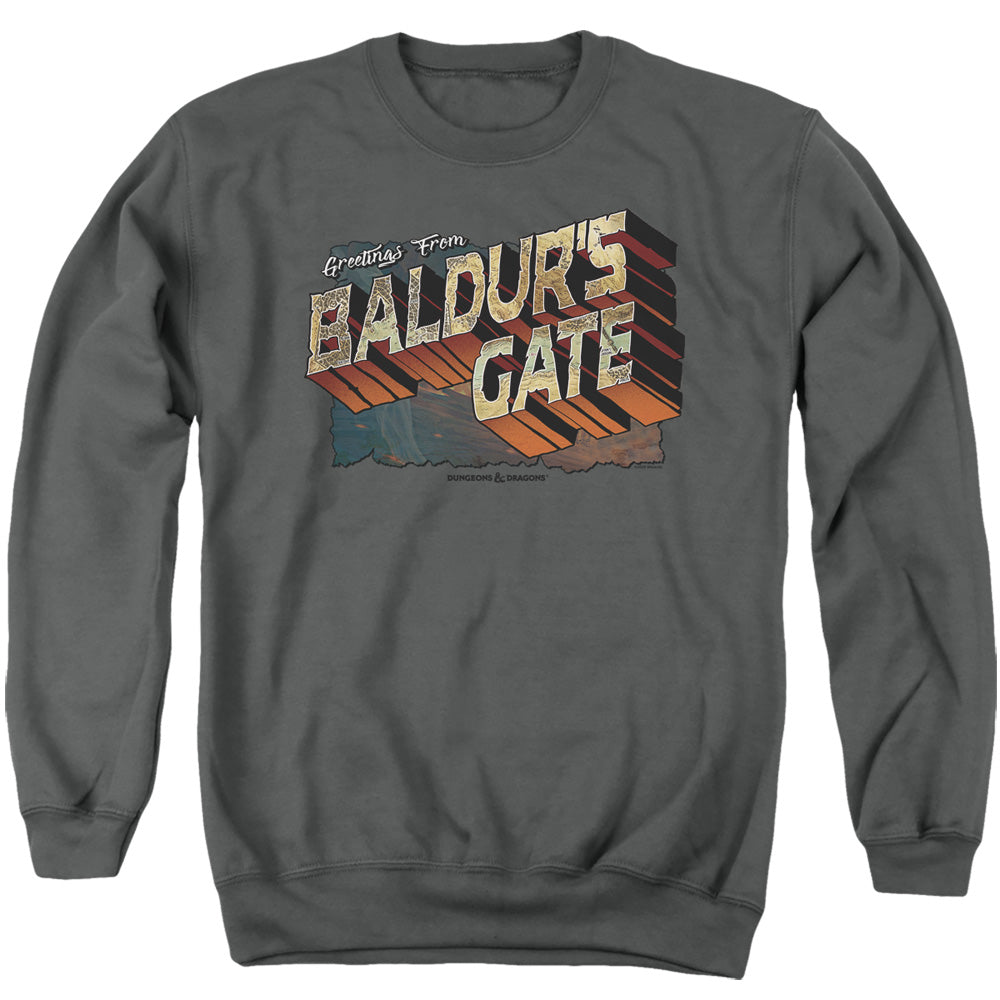 Dungeons And Dragons Baldurs Gate Mens Crewneck Sweatshirt Charcoal