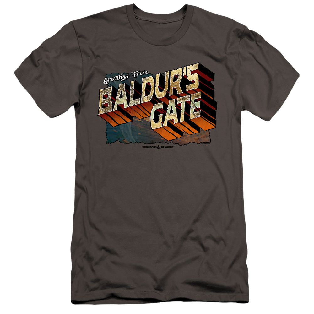 Dungeons And Dragons Baldurs Gate Hbo Premium Bella Canvas Slim Fit Mens T Shirt Charcoal