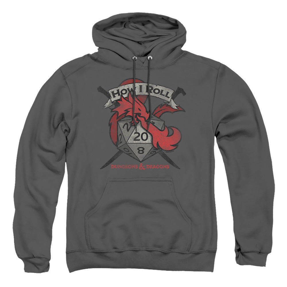 Dungeons And Dragons How I Roll D And D Mens Hoodie Charcoal Officially Licensed