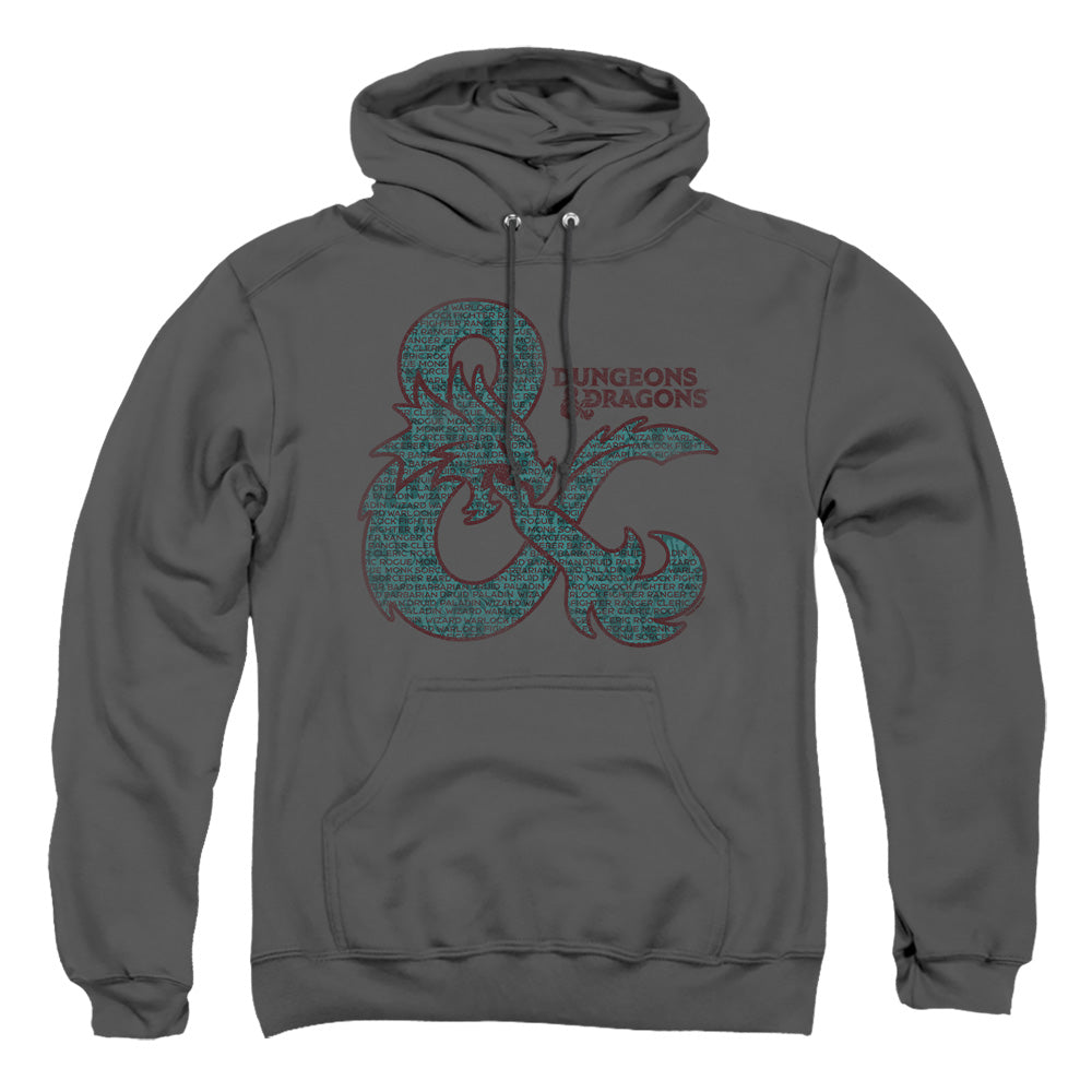 Dungeons And Dragons Ampersand Classes Mens Hoodie Charcoal Officially Licensed