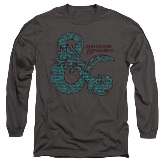 Dungeons And Dragons Ampersand Classes Mens Long Sleeve Shirt Charcoal