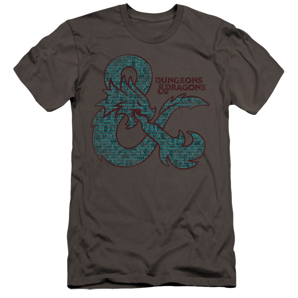 Dungeons And Dragons Ampersand Classes Hbo Premium Bella Canvas Slim Fit Mens T Shirt Charcoal