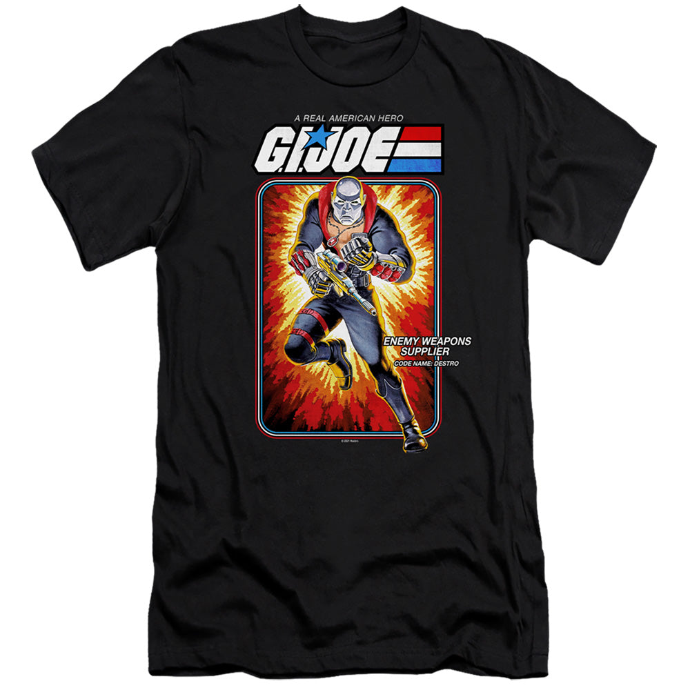 G.I. Joe Destro Card Hbo Premium Bella Canvas Slim Fit Mens T Shirt Black