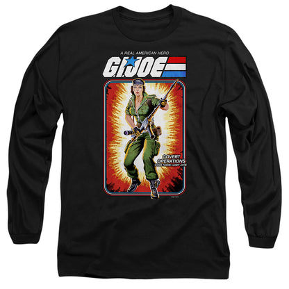G.I. Joe Lady Jaye Card Mens Long Sleeve Shirt Black Officially Licensed