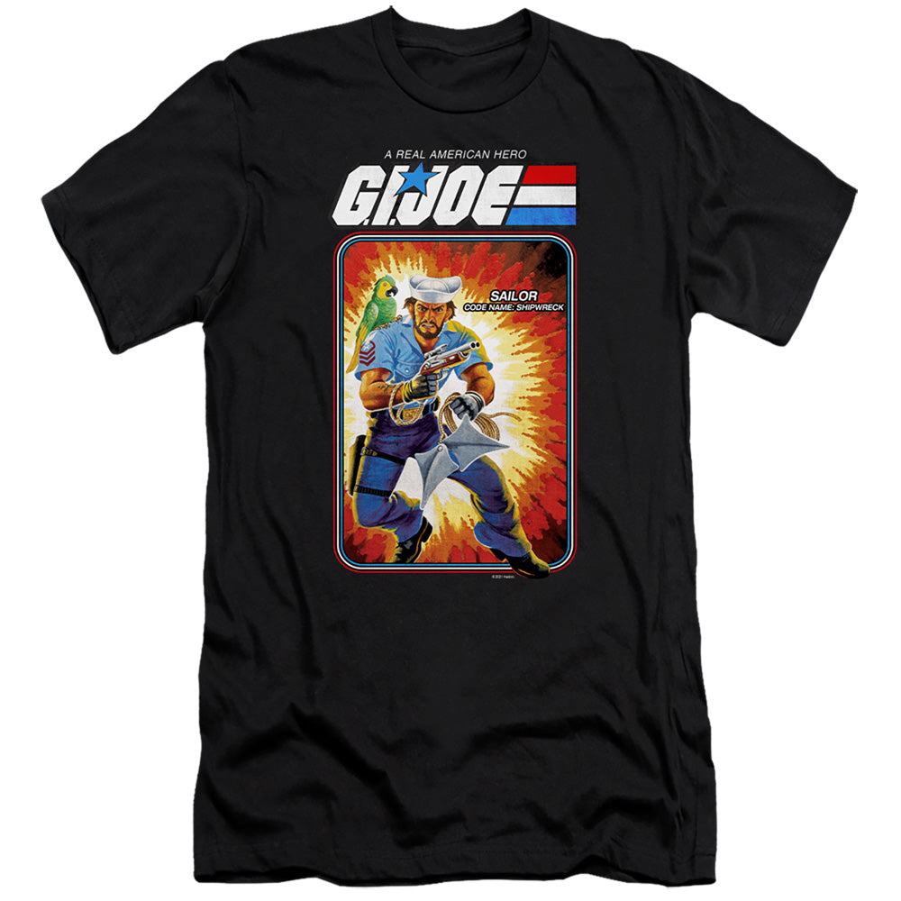 G.I. Joe Shipwreck Card Hbo Premium Bella Canvas Slim Fit Mens T Shirt Black