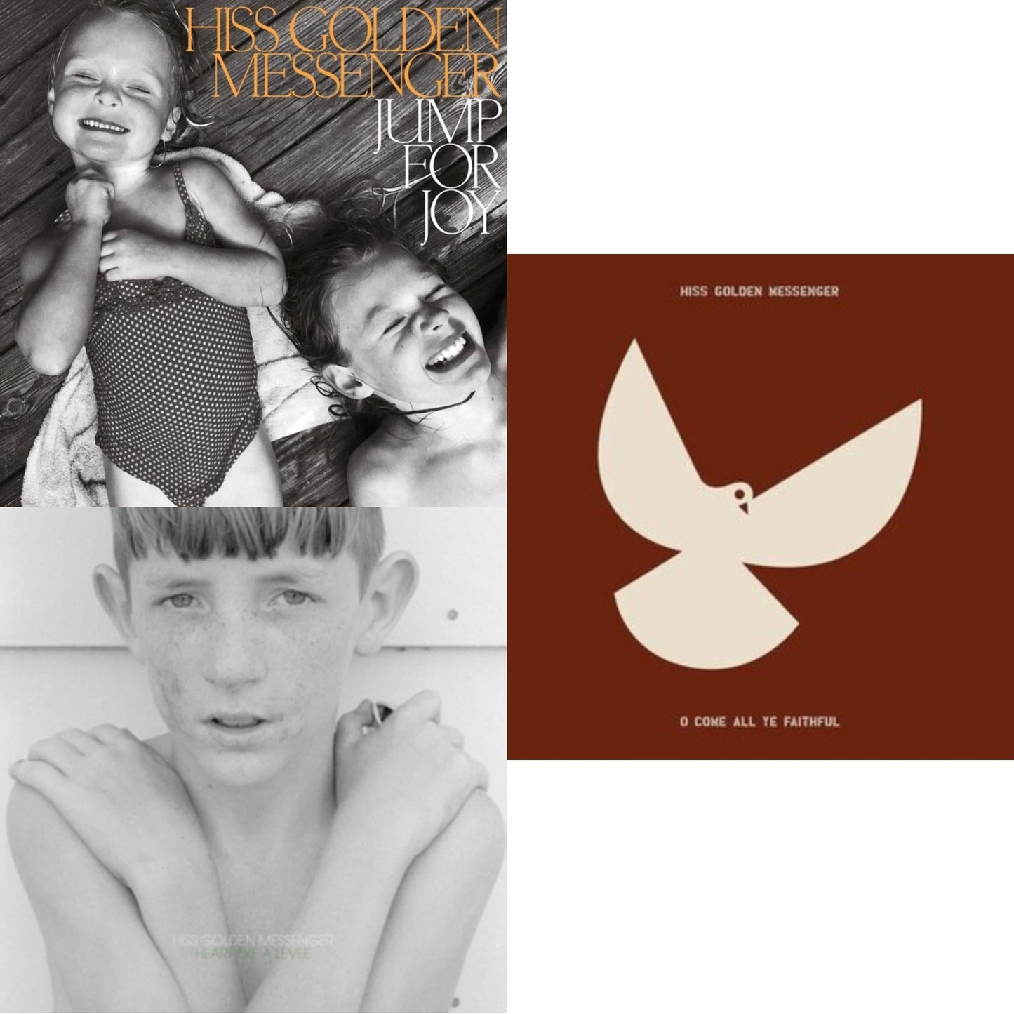 Hiss Golden Messenger - Heart Like A Levee (Gray & Black Marble LP Vinyl) & O Come All Ye Faithful (Bone Green Red Splatter LP Vinyl) & Jump For Joy