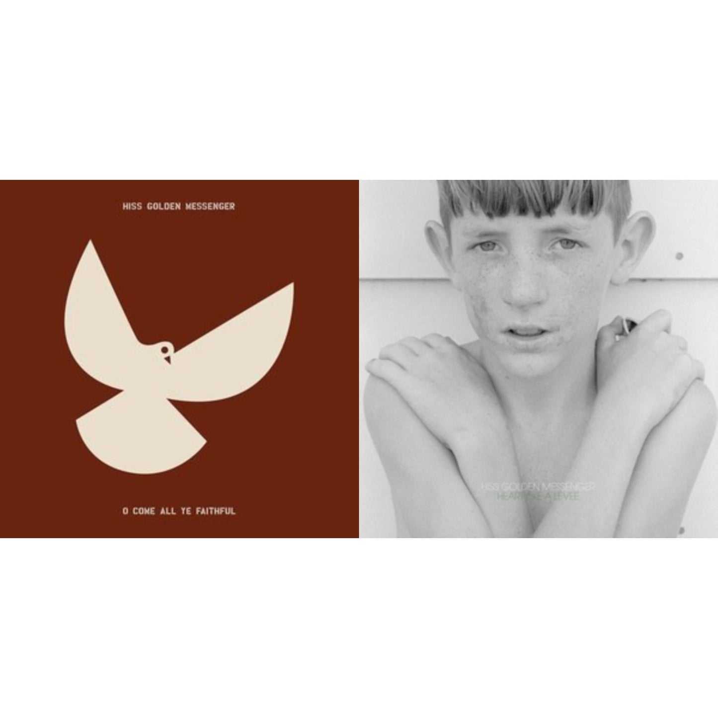 Hiss Golden Messenger - O Come All Ye Faithful (Bone Green Red Splatter LP Vinyl) & Heart Like A Levee (Gray & Black Marble LP Vinyl)