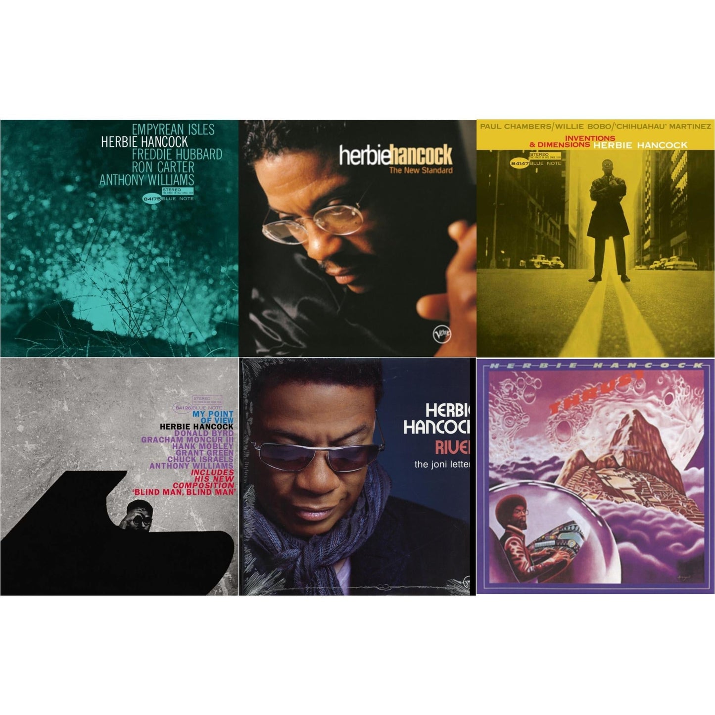 Herbie Hancock - Empyrean Isles (Blue Note Classic LP Vinyl Series) & New Standard (Verve By Request Series) (2LP) & Inventions & Dimensions & My Point Of View (Blue Note Tone Poet Series) & River: The Joni Letters (2LP) & Thrust (180G)