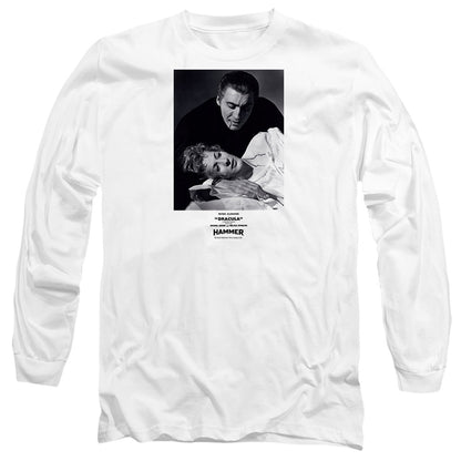 Hammer House Of Horror Dracula Teeth Mens Long Sleeve Shirt White Officially Licensed