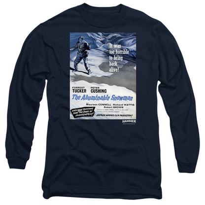 Hammer House Of Horror Snowman Mens Long Sleeve Shirt Navy Officially Licensed