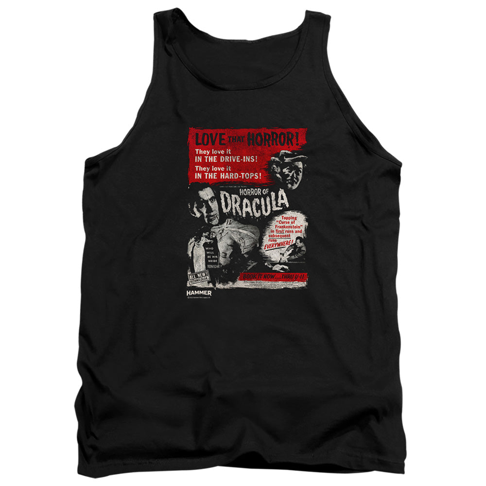 Hammer House Of Horror Love Horror Of Dracula Mens Tank Top Shirt Black