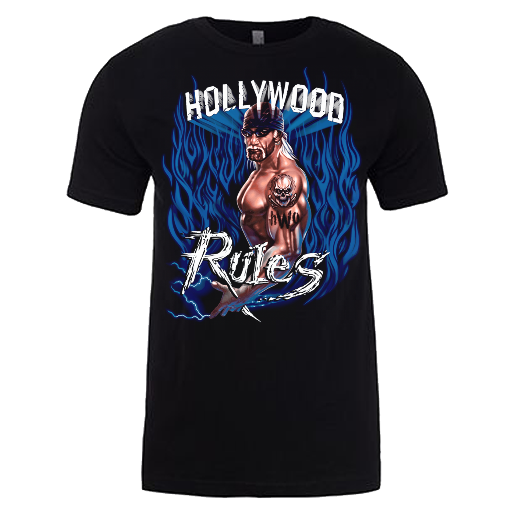 Blue Flame Hollywood Rules Adult T-Shirt