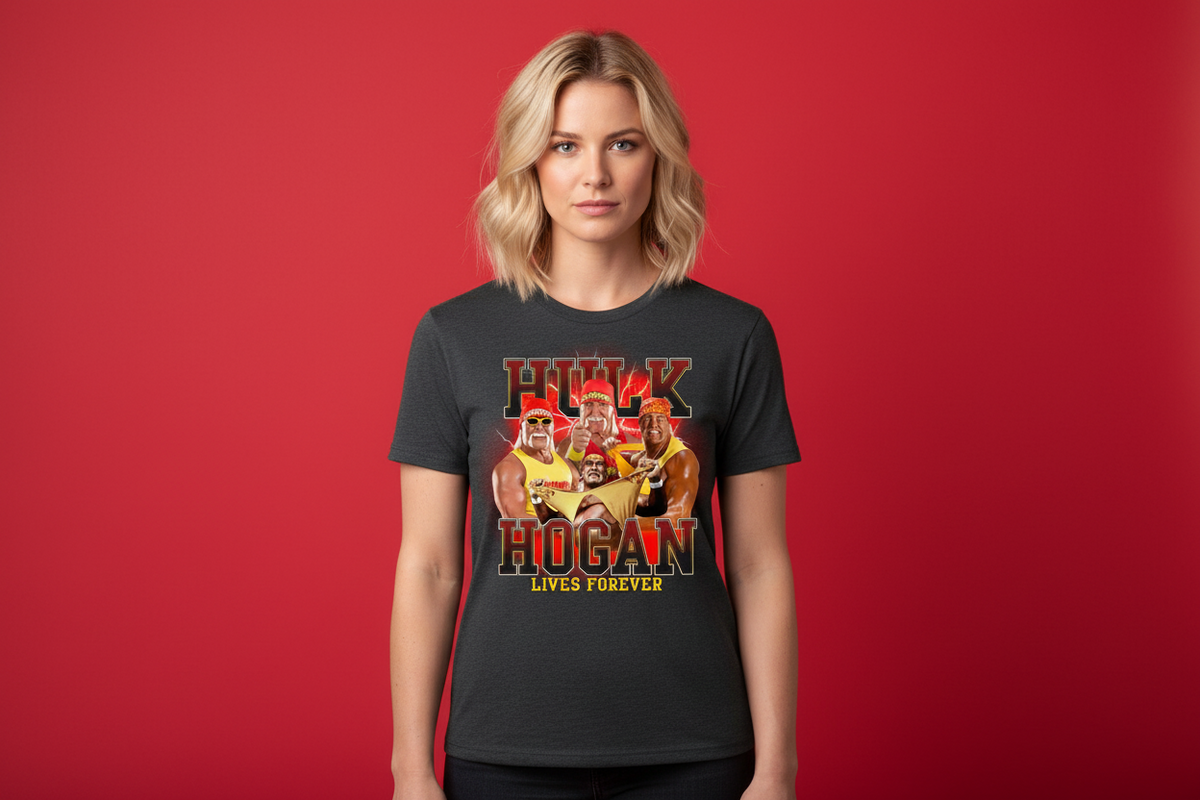 Hulk Hogan Lives Forever Collage Adult T-Shirt