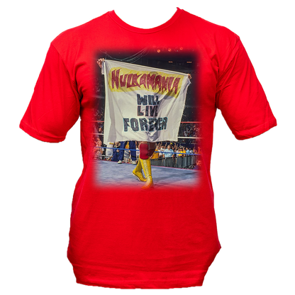 Red Hulkamania Will Live Forever Adult T-Shirt
