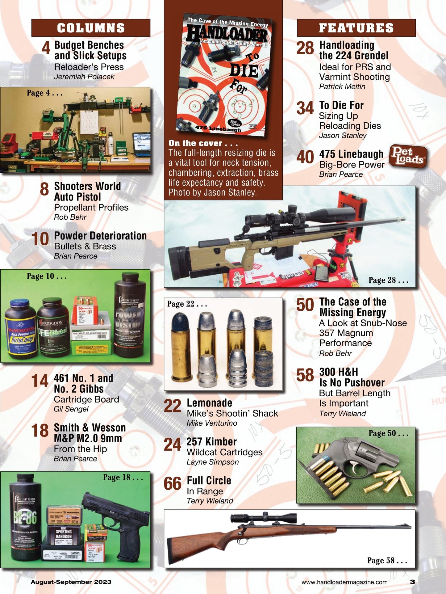 Handloader August 2023 - The Ammunition Reloading Journal: Firearms, Smokeless Powders, Reloading Techniques, Pressures & New Products For Your Gun