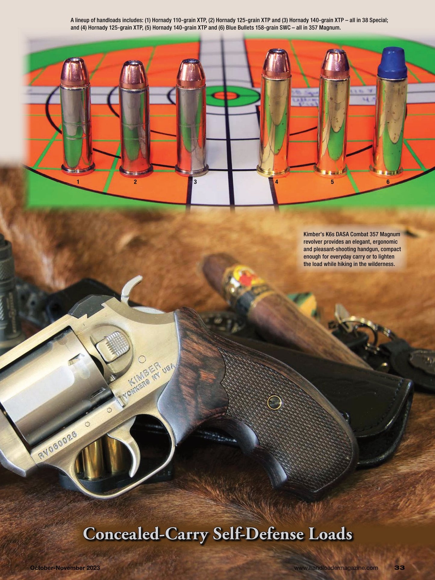 Handloader October 2023 - The Ammunition Reloading Journal: Varmint Hunter's Favorite 22-250 Remington, 30-30 Winchester, 7.6mm Parabellum/30 Luger & Kimber K6s DASA Combat Revolver