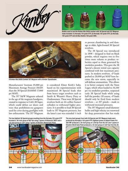 Handloader October 2023 - The Ammunition Reloading Journal: Varmint Hunter's Favorite 22-250 Remington, 30-30 Winchester, 7.6mm Parabellum/30 Luger & Kimber K6s DASA Combat Revolver