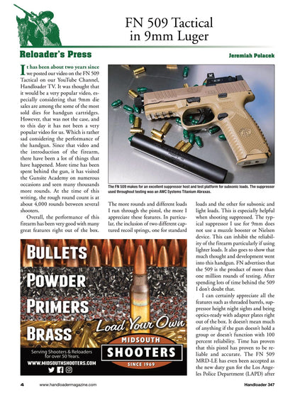 Handloader December 2023 - The Ammunition Reloading Journal: The New Kimber KDS9c 9mm Luger, FN 509, Duplicating Original Loads & Colt Single Action Army