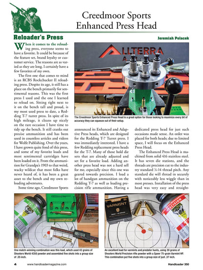 Handloader June 2024 - The Ammunition Reloading Journal: Wildcat Cartridges, Firearms, Load Development For AR-15s, 223 Winchester Super Short Magnum, Garmin Xero C1 Pro,  Alliant Reloader 50, 270 Winchester, Tools, Pressures & More!