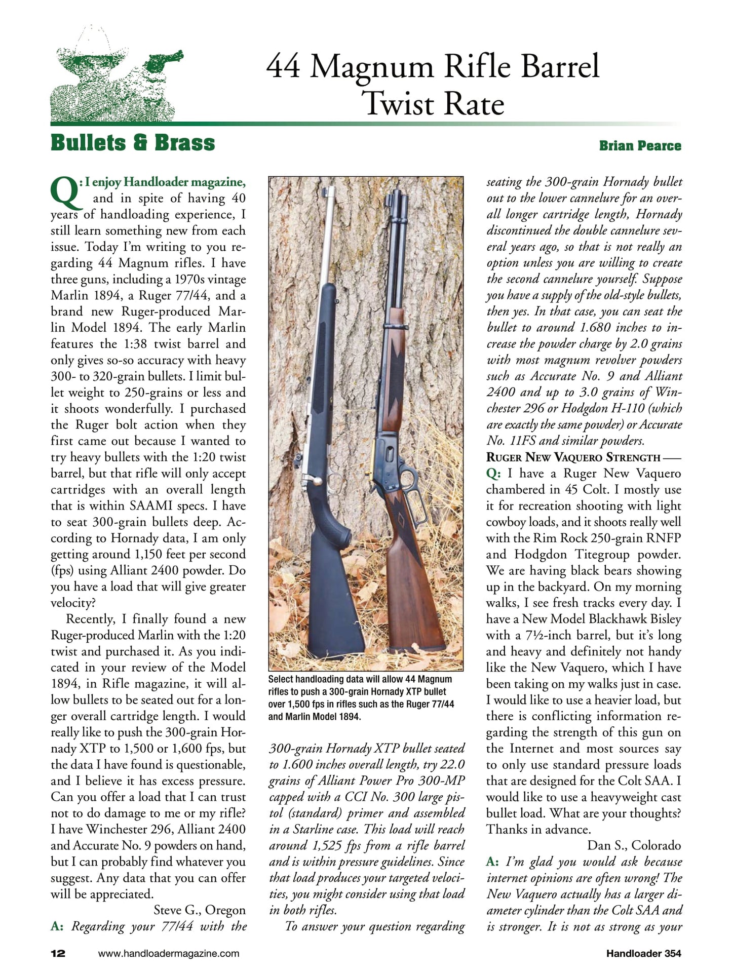 Handloader The Ammunition Reloading Journal - February 2025: 300 Ruger Compact Magnum Performance, 8.6 Blackout Exclusives, 28 Gauge Loading, John Taggin's Perfect Pistol, 44-40 Winchester & More!