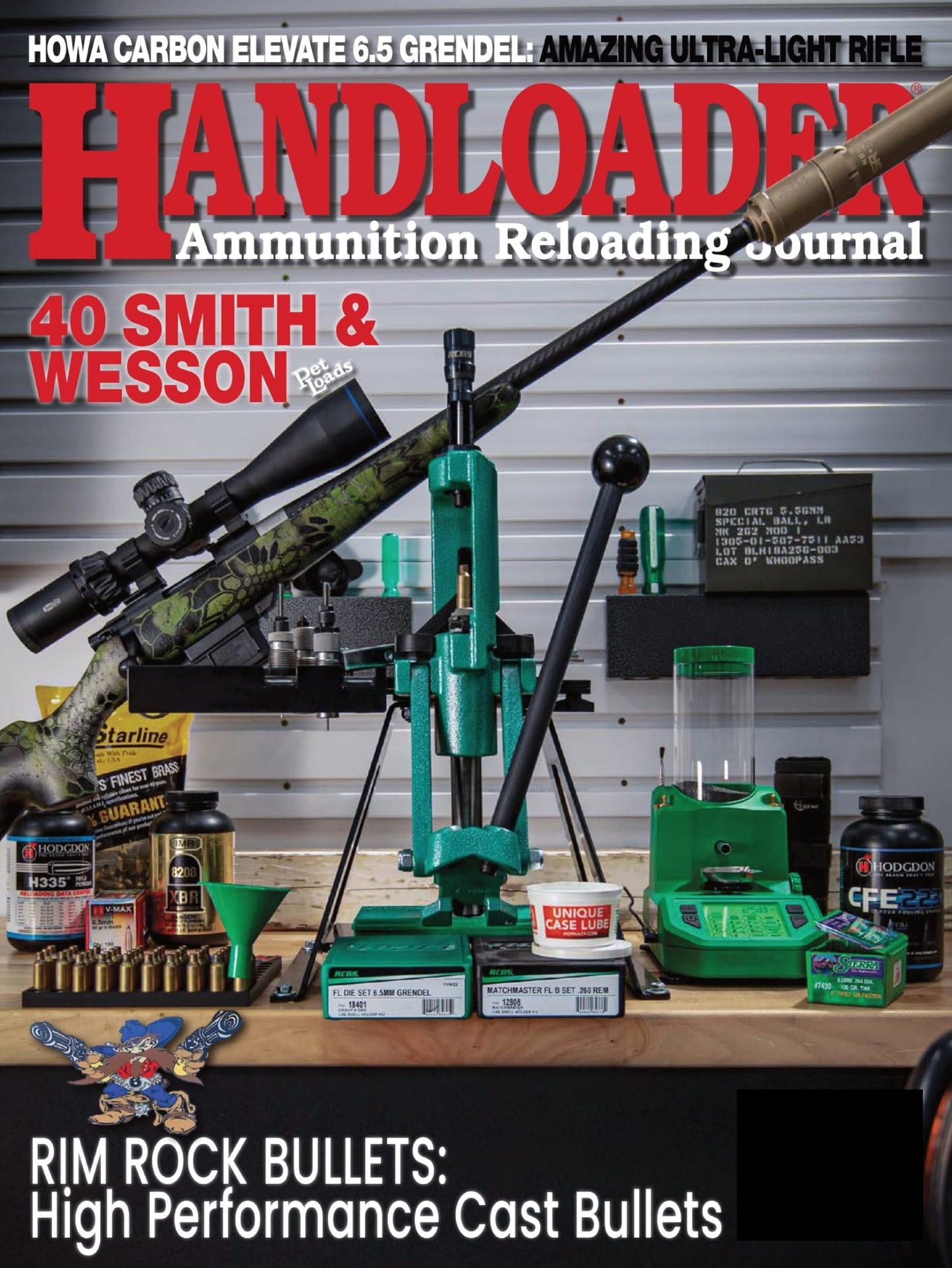 Handloader The Ammunition Reloading Journal - April 2025: Howa Carbon Elevate 6.5 Grendel, The Ultra Light Rifle, 40 Smith & Wesson, High Performance Rim Rock Bullets, 220 Weatherby Rocket & More!
