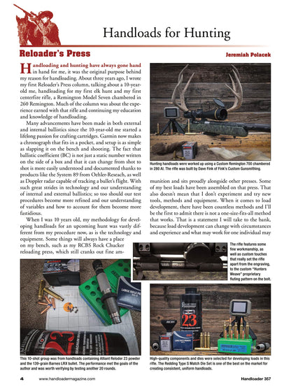 Handloader The Ammunition Reloading Journal - August 2025: 280 Ackley Improved, Crafting Cartridges At Home, Evolution Of Propellants & Internal Ballistics, 22 Long Rifle, Tuning Your Loads & More!