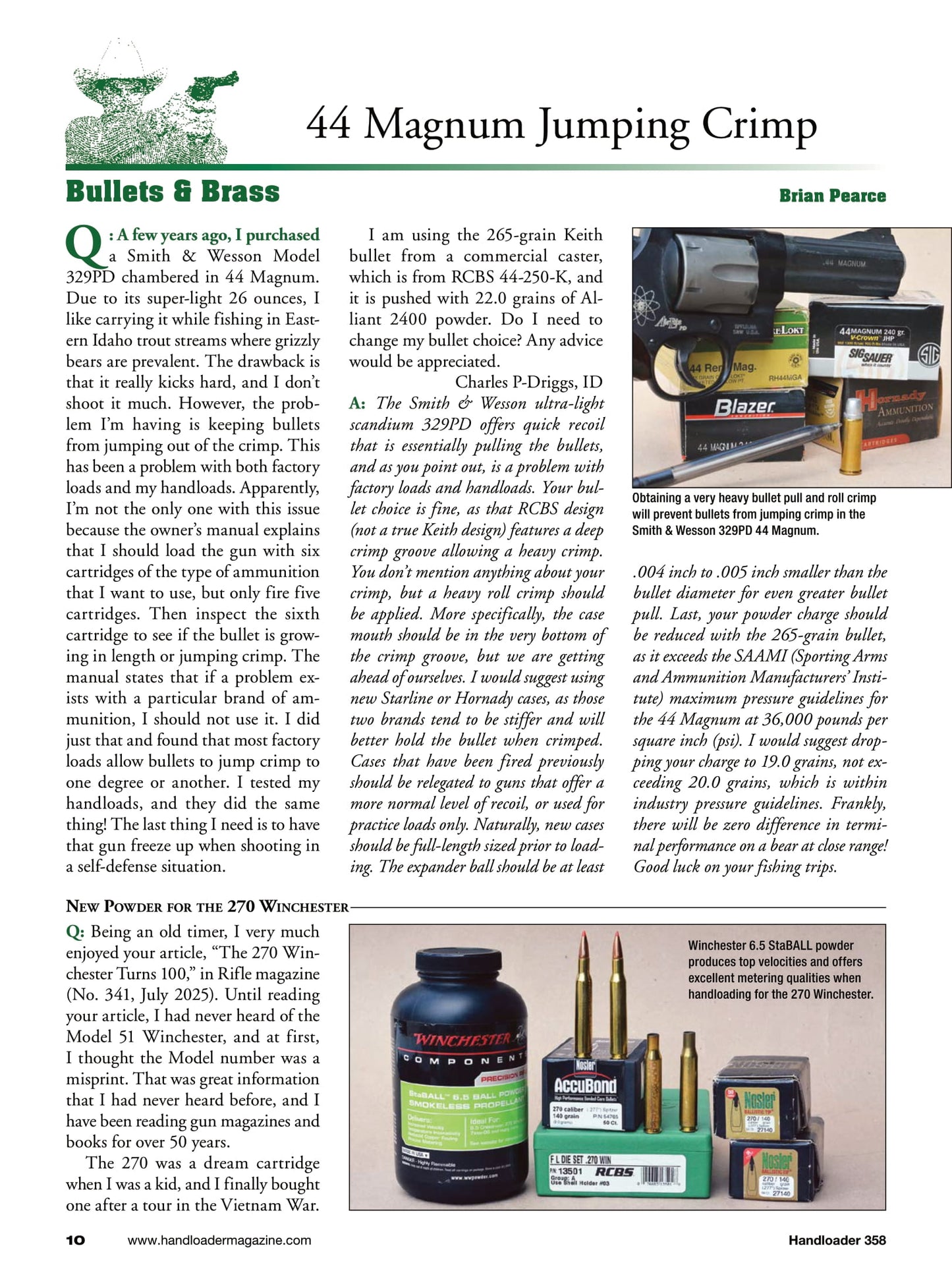 Handloader The Ammunition Reloading Journal - October 2025: GA Precision 6mm GT Handloads, Achieve Accuracy, 44 Magnum Carbines, 7mm PRC For Springfield Waypoint, 260 Remington Pet Loads & More!