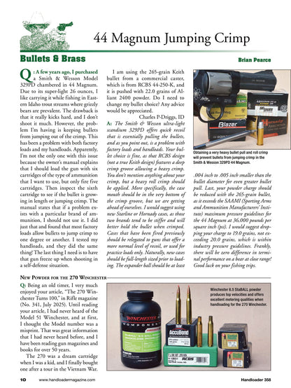 Handloader The Ammunition Reloading Journal - October 2025: GA Precision 6mm GT Handloads, Achieve Accuracy, 44 Magnum Carbines, 7mm PRC For Springfield Waypoint, 260 Remington Pet Loads & More!