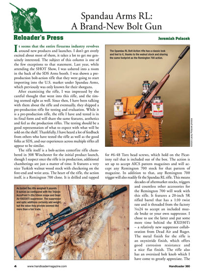 Handloader The Ammunition Reloading Journal - February 2026: 41 Magnum Loads For Revolvers & Rifles, Spandau RL 308 Winchester, Wooden Bullets, 300 RUM Load Development, Ruger Redhawk 45 Colt & More!