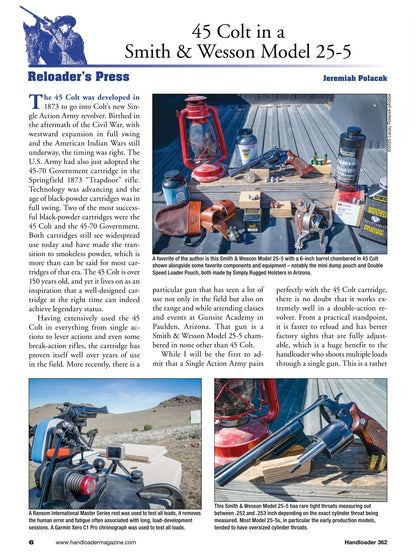 Handloader The Ammunition Reloading Journal - June 2026: 60th Anniversary Issue, 45 Colt Loads In A Model 25-5 & 460 S&W Magnum Big Bore Performance, 6.5 Creedmoor, 45 ACP Revolvers & More!