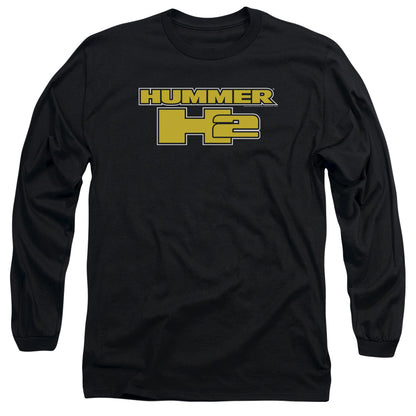 Hummer H2 Block Logo Mens Long Sleeve Shirt Black Officially Licensed