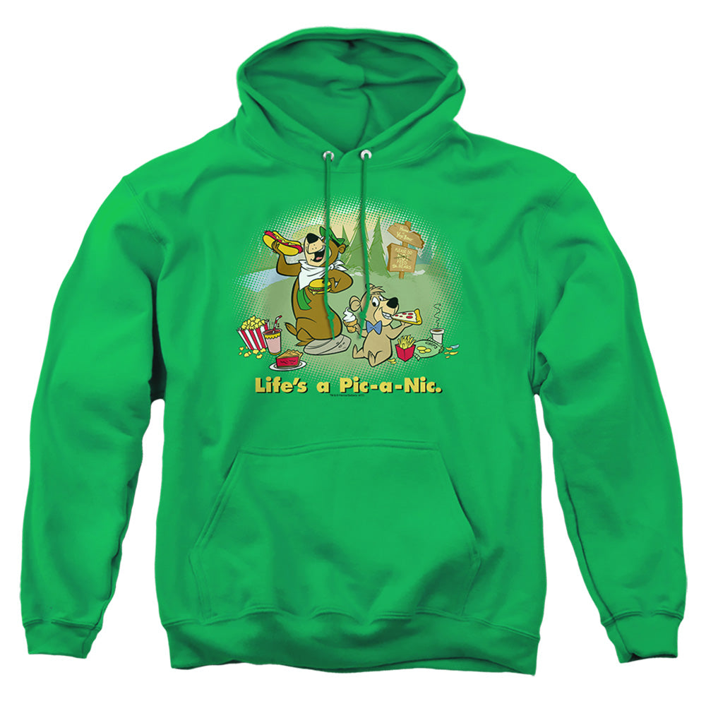 Yogi Bear Lifes A Pic-A-Nic Mens Hoodie Kelly Green