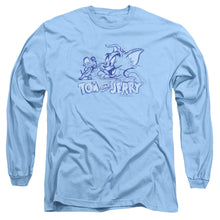 Load image into Gallery viewer, Tom And Jerry Sketchy Mens Long Sleeve Shirt Carolina Blue