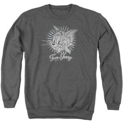 Tom And Jerry Classic Pals Mens Crewneck Sweatshirt Charcoal