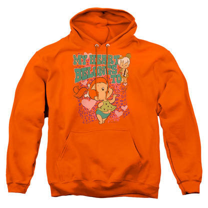 Flintstones My Heart Mens Hoodie Orange Officially Licensed