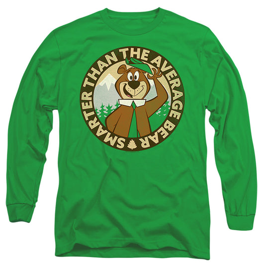 Yogi Bear Arter Than Average Mens Long Sleeve Shirt Kelly Green