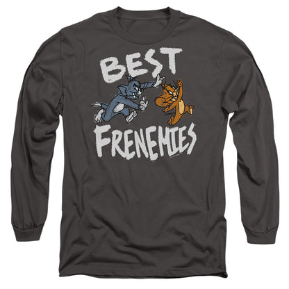 Tom And Jerry Movie Best Frenemies Mens Long Sleeve Shirt Charcoal Officially Licensed