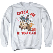 Load image into Gallery viewer, Tom And Jerry Movie Catch Me If You Can Mens Crewneck Sweatshirt White