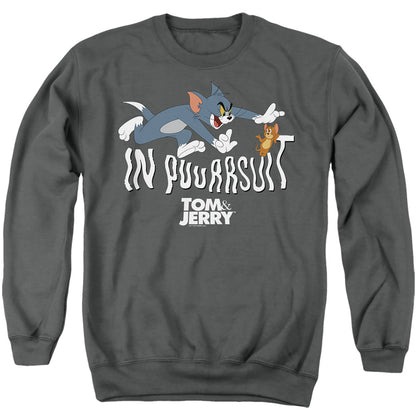 Tom And Jerry Movie In Pursuit Mens Crewneck Sweatshirt Charcoal