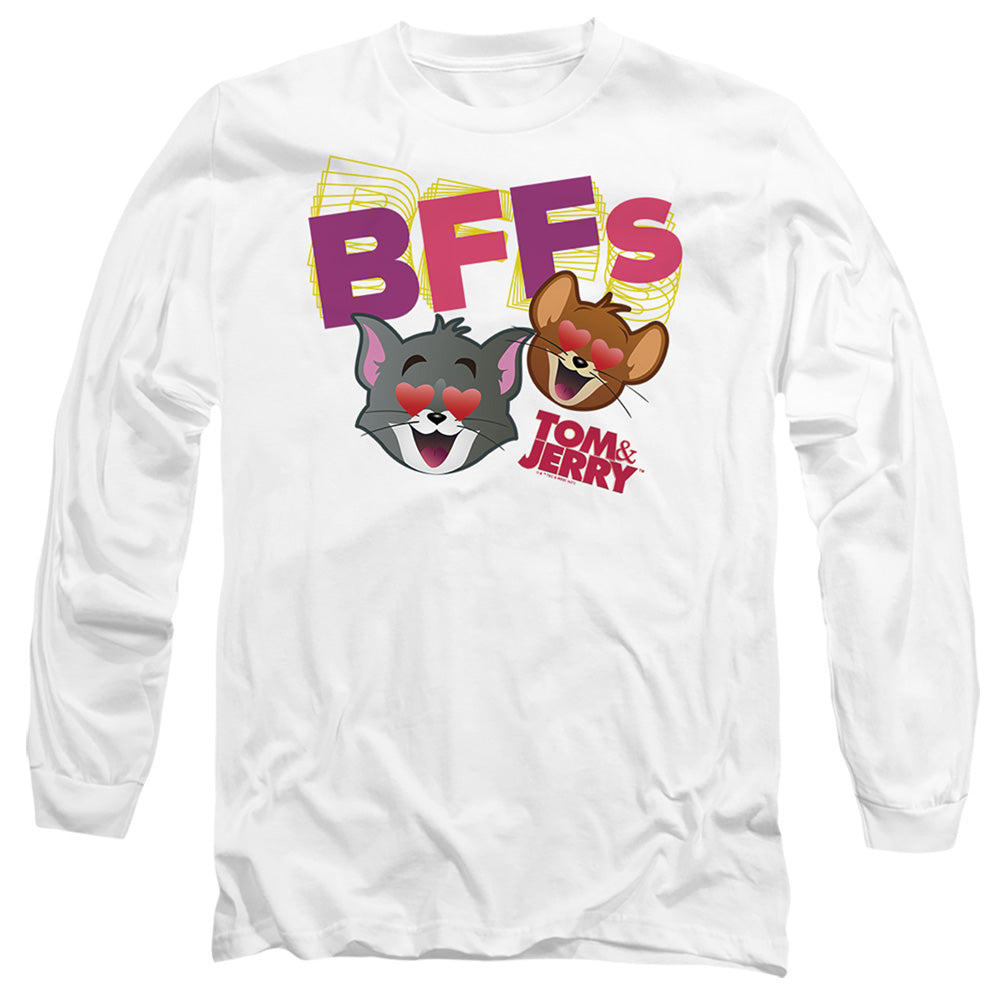 Tom And Jerry Movie Bffs Mens Long Sleeve Shirt White