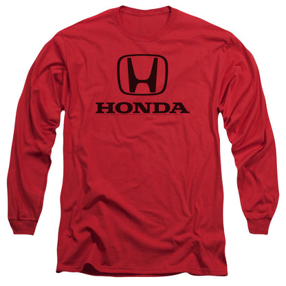 Honda Standard Logo Mens Long Sleeve Shirt Red Officially Licensed